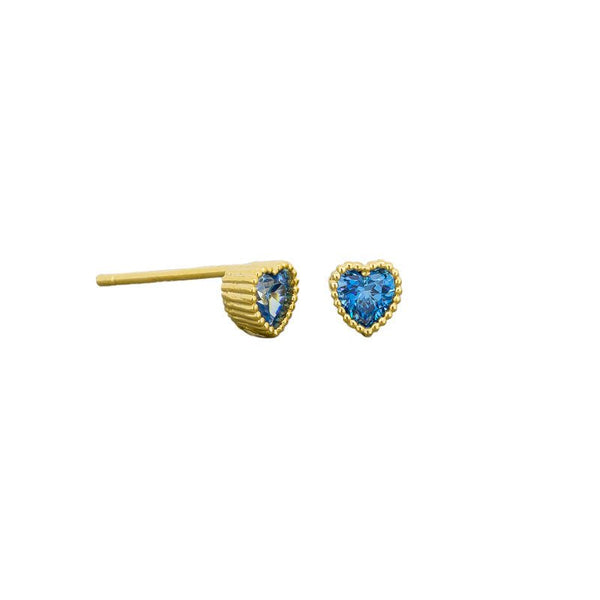 Find Blue Heart Mini Stud Earrings - Tiger Tree at Bungalow Trading Co.