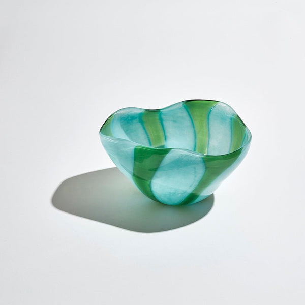 Find Candy Stripe Bowl Sky/Emerald - Ben David at Bungalow Trading Co.