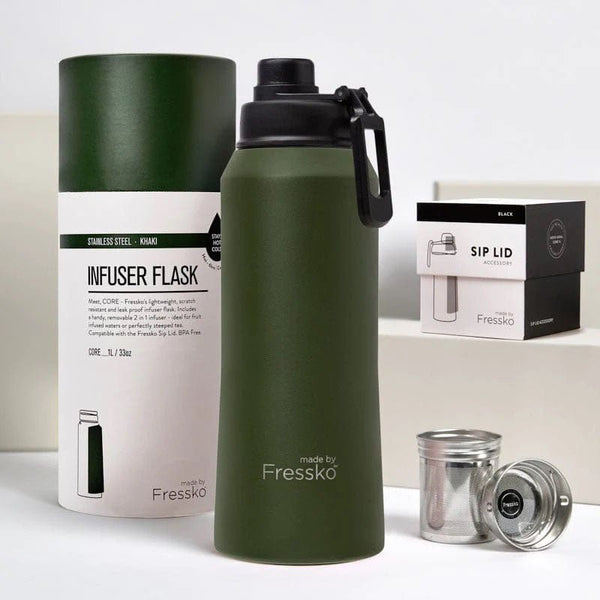 Find Core Flask Khaki 1 Litre - FRESSKO at Bungalow Trading Co.
