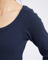 Find Crystal L/S Rib Tee Navy - Elm at Bungalow Trading Co.