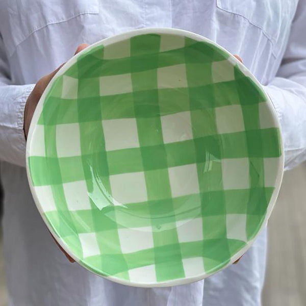 Find Green Gingham Bowl Small - Noss at Bungalow Trading Co.