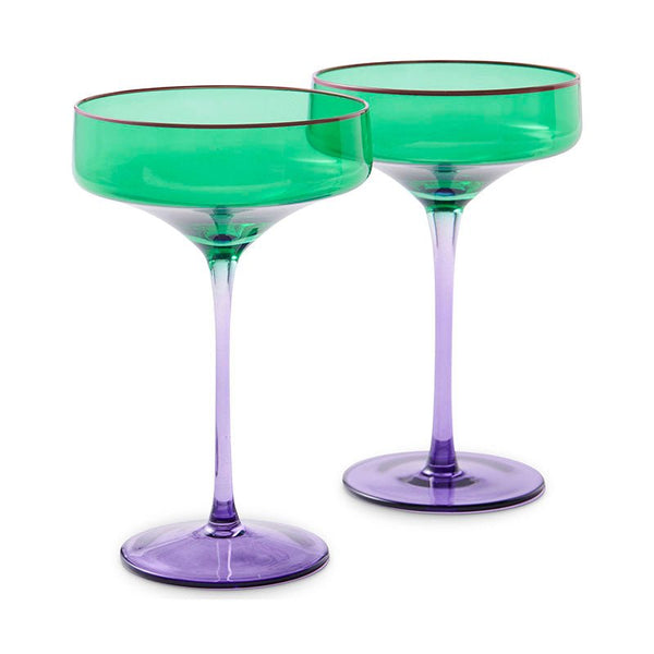 Find Jaded Coupe Glass Set of 2 - Kip & Co at Bungalow Trading Co.