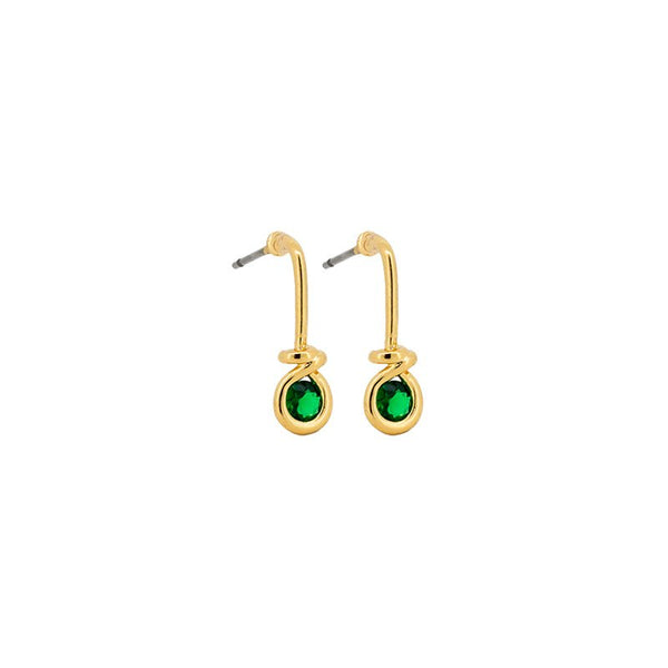 Find Paddle Earrings Gold Emerald - Tiger Tree at Bungalow Trading Co.