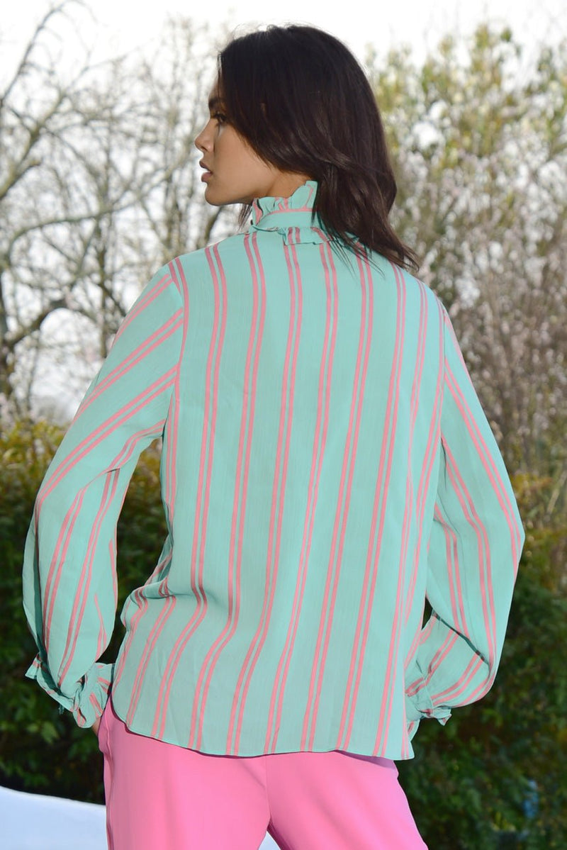 Find Pretty Tied Up Blouse Mint & Pink - Coop by Trelise Cooper at Bungalow Trading Co.