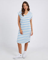Find Sunny Tee Dress Azure Stripe - Elm at Bungalow Trading Co.