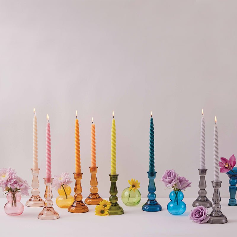 Find Tall Green Glass Candle Holder - Paddywax at Bungalow Trading Co.