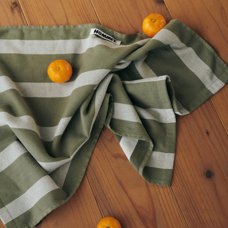 Tea Towel Matcha Stripes