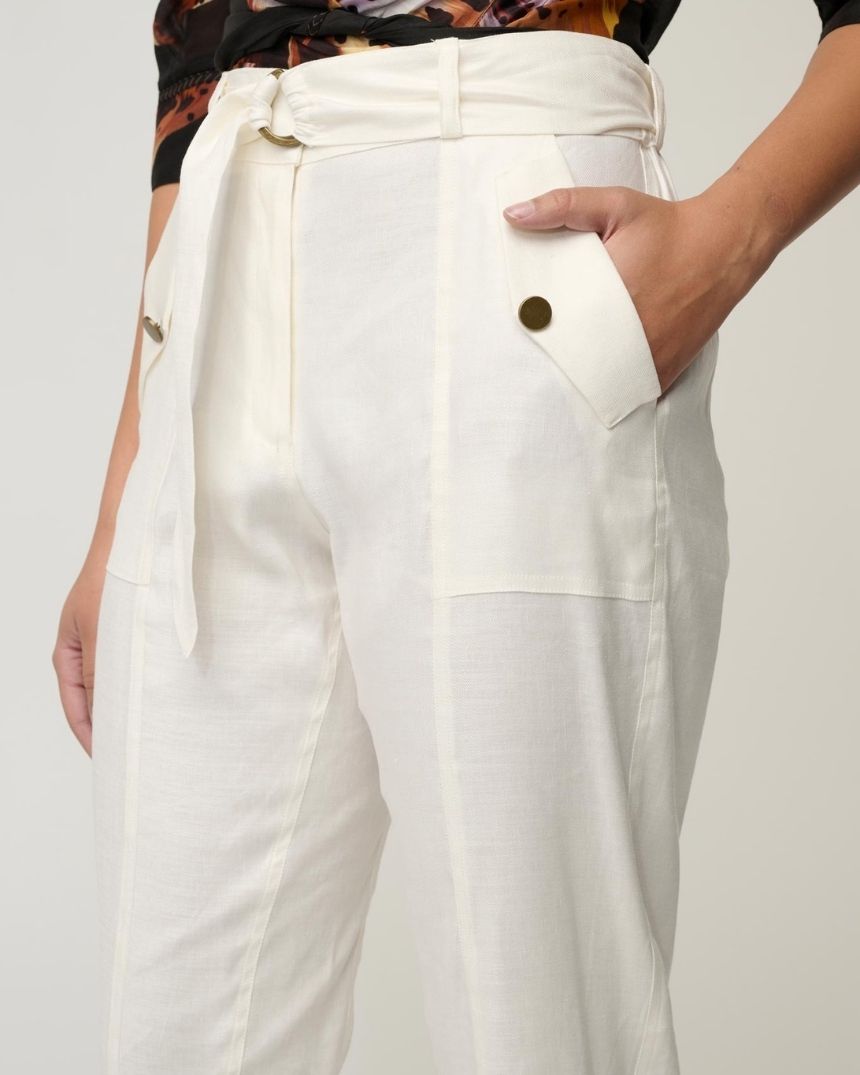 Trinidad Button Cuff Pant Ivory