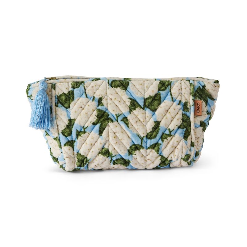 Hydrangea Blue Velvet Toiletry Bag