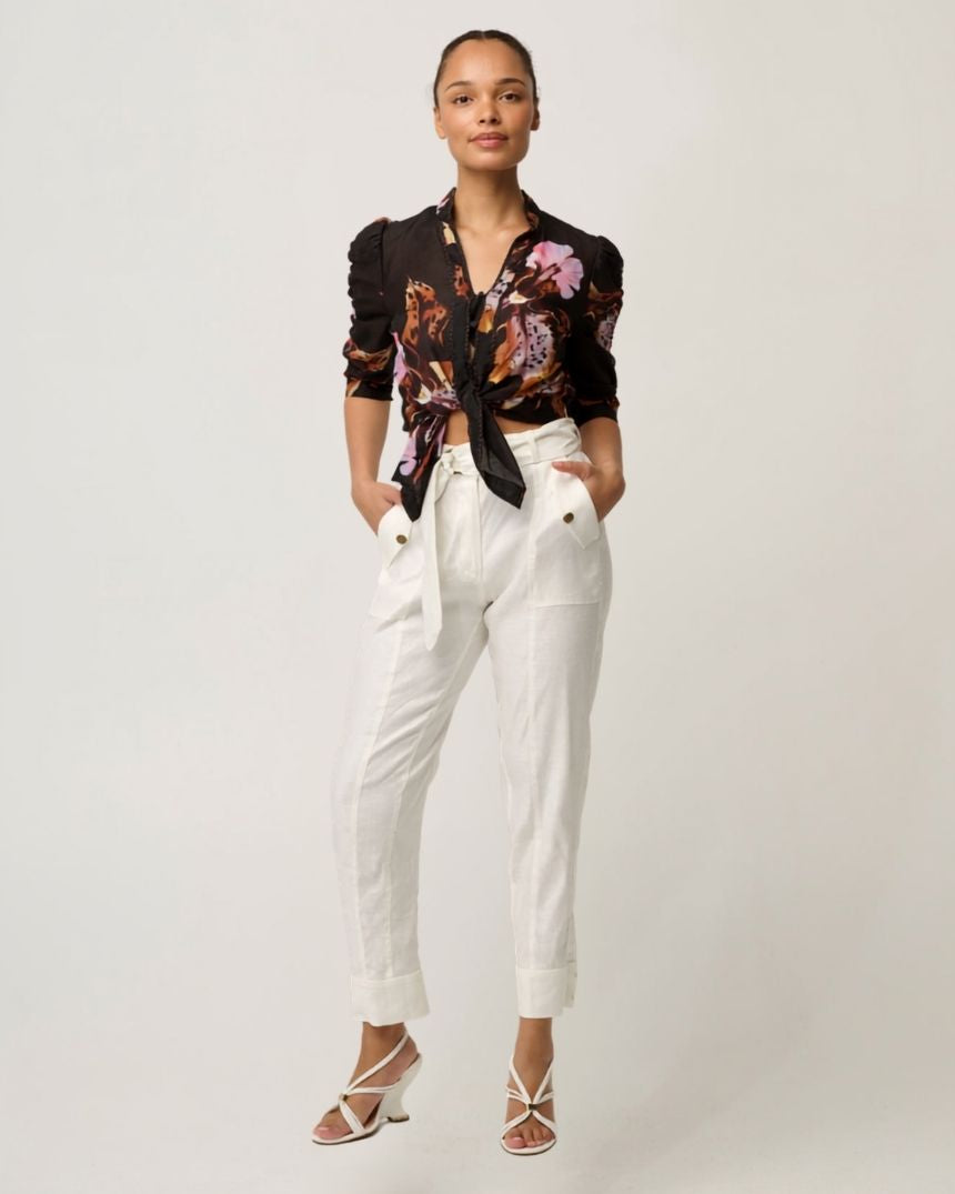 Trinidad Button Cuff Pant Ivory