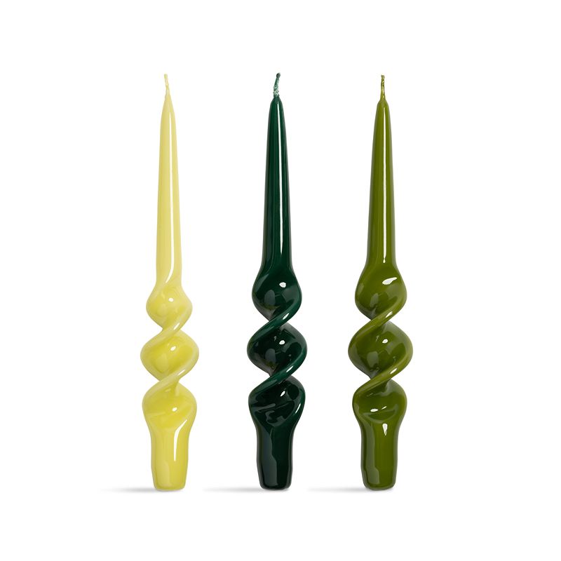 Candle Set of 3 Alpha Greens