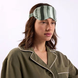 Silk Eye Mask Wasabi Stripes