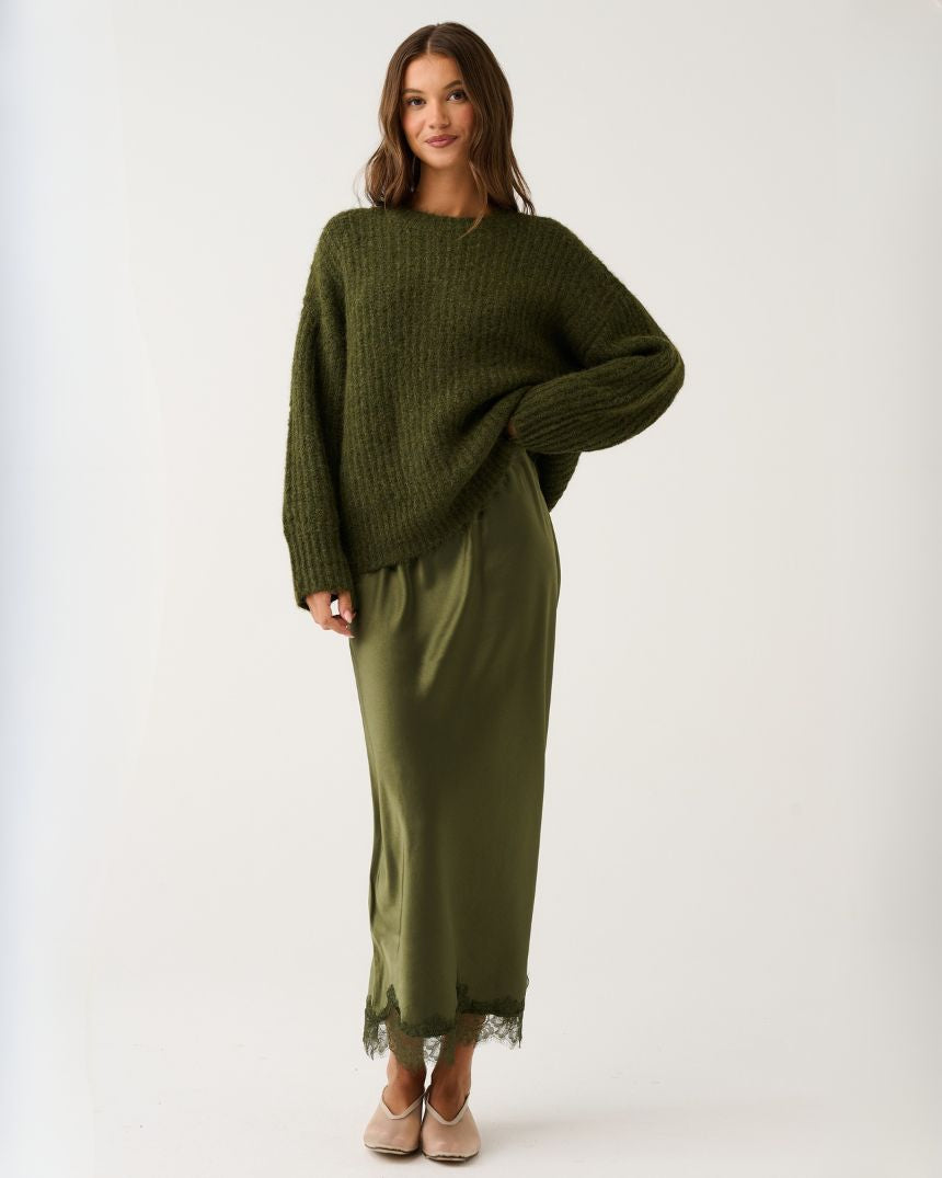Luna Skirt Khaki Lace