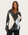 Sophie Knit Charcoal Argyle