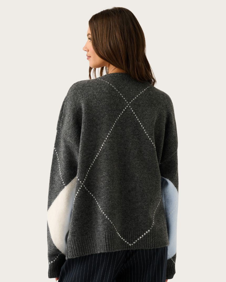 Sophie Knit Charcoal Argyle