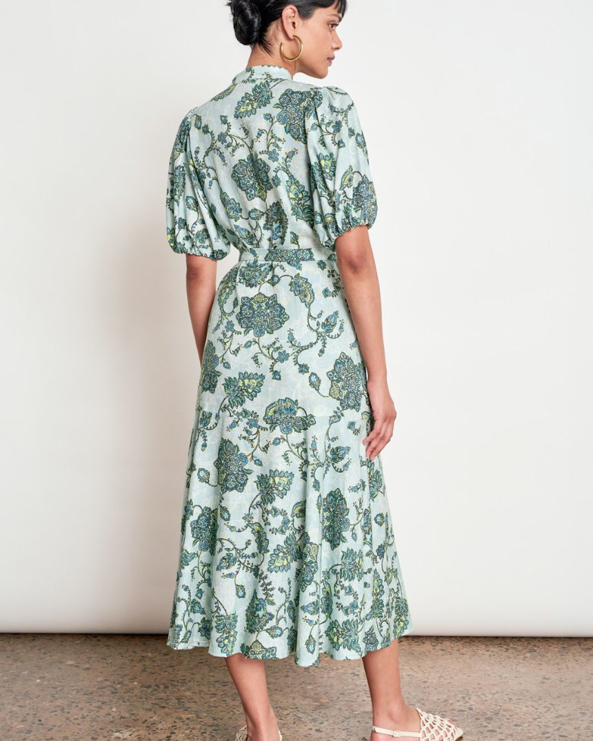 Cascade Dress Fern Paisley