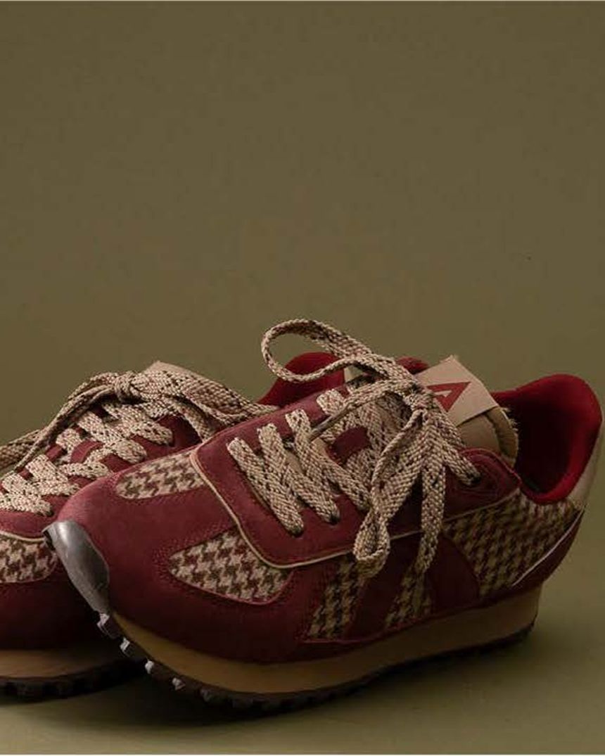 Gate Sneaker Herringbone Wine/Tan