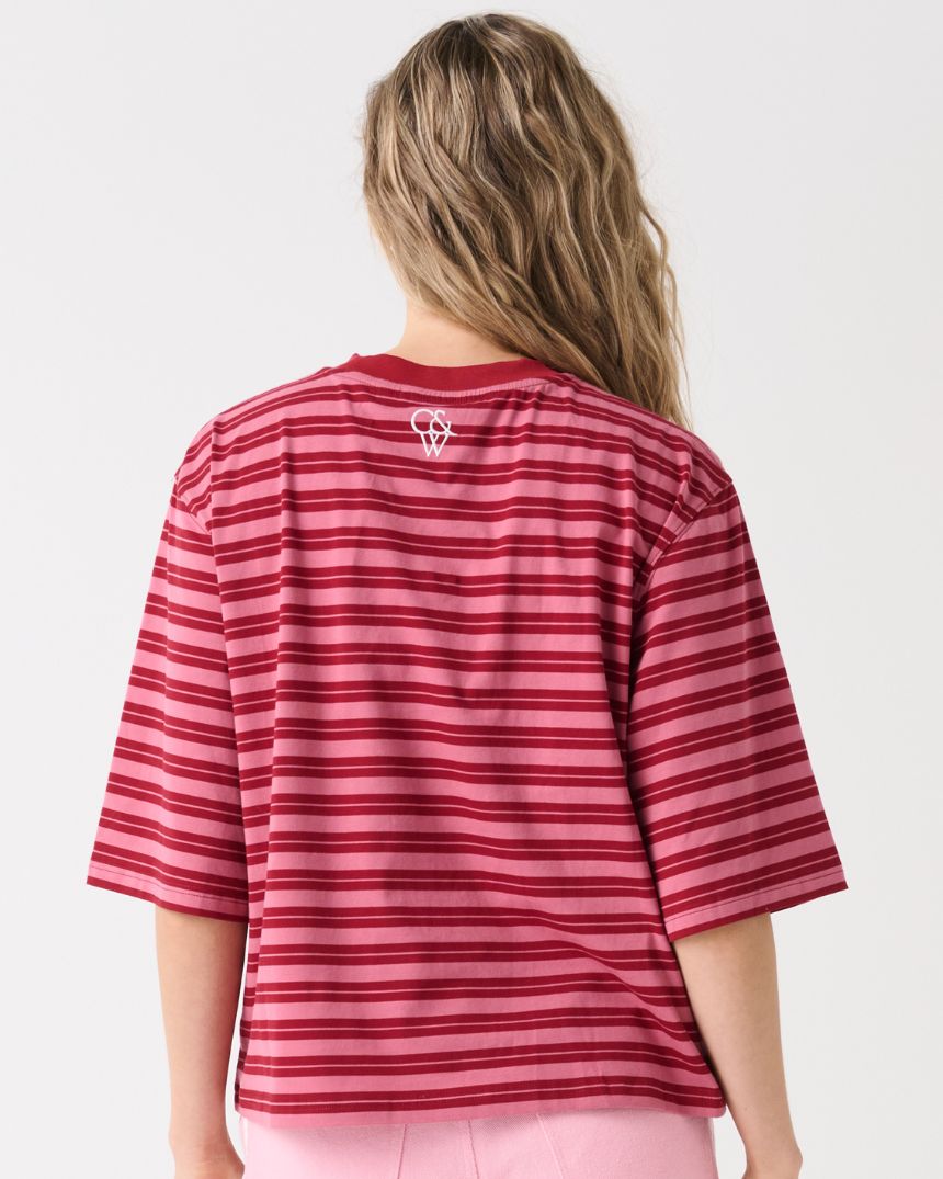 Hallie Tee Ice Berry Stripe