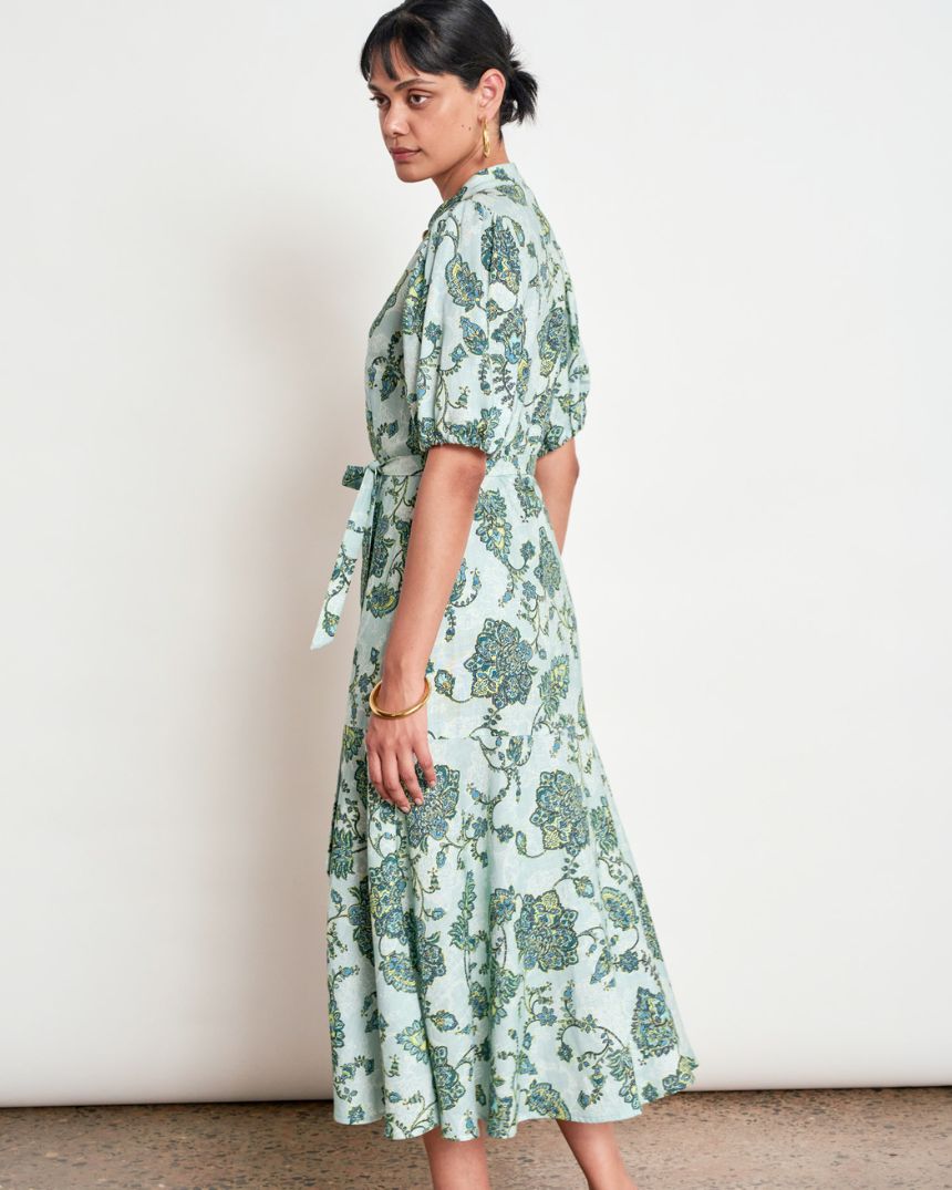 Cascade Dress Fern Paisley