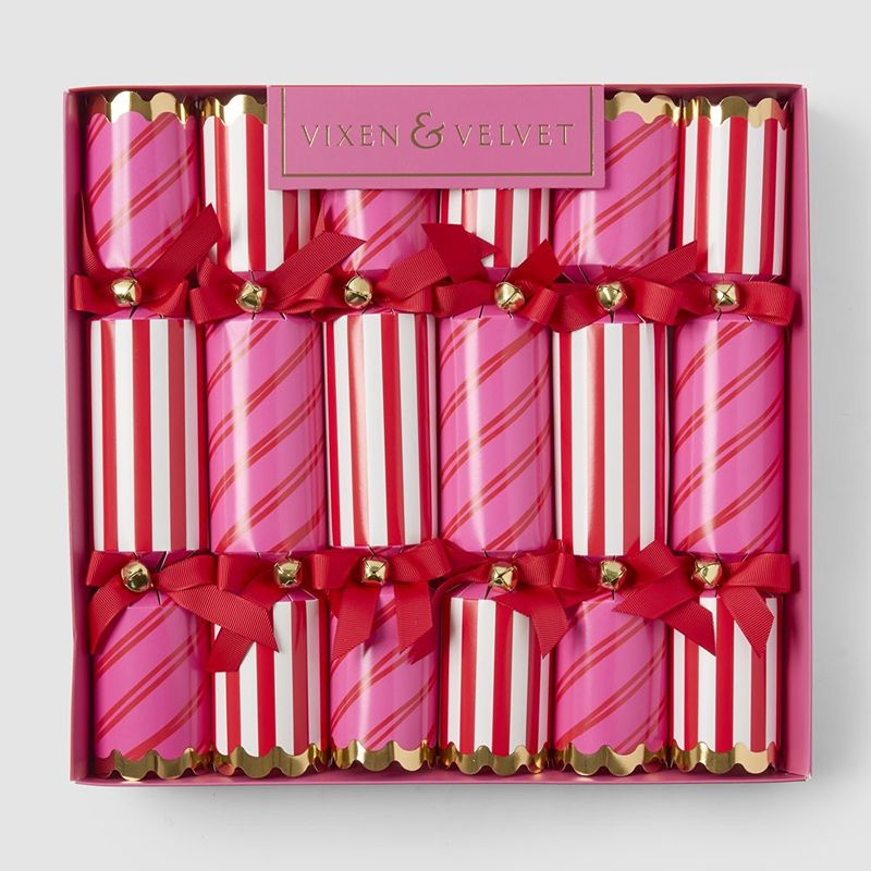 Carnival Red & Pink Stripe Christmas Crackers
