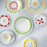 Folk Plate Pale Green Rim