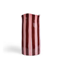 Burgundy & Pink Stripe Medium Vase