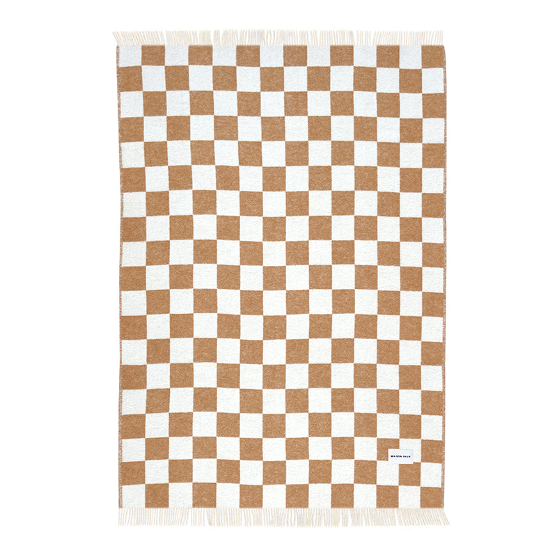 Checkerboard Blanket Terra White