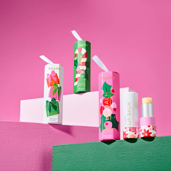 Hanging Lip Balm Pink Xmas Flowers