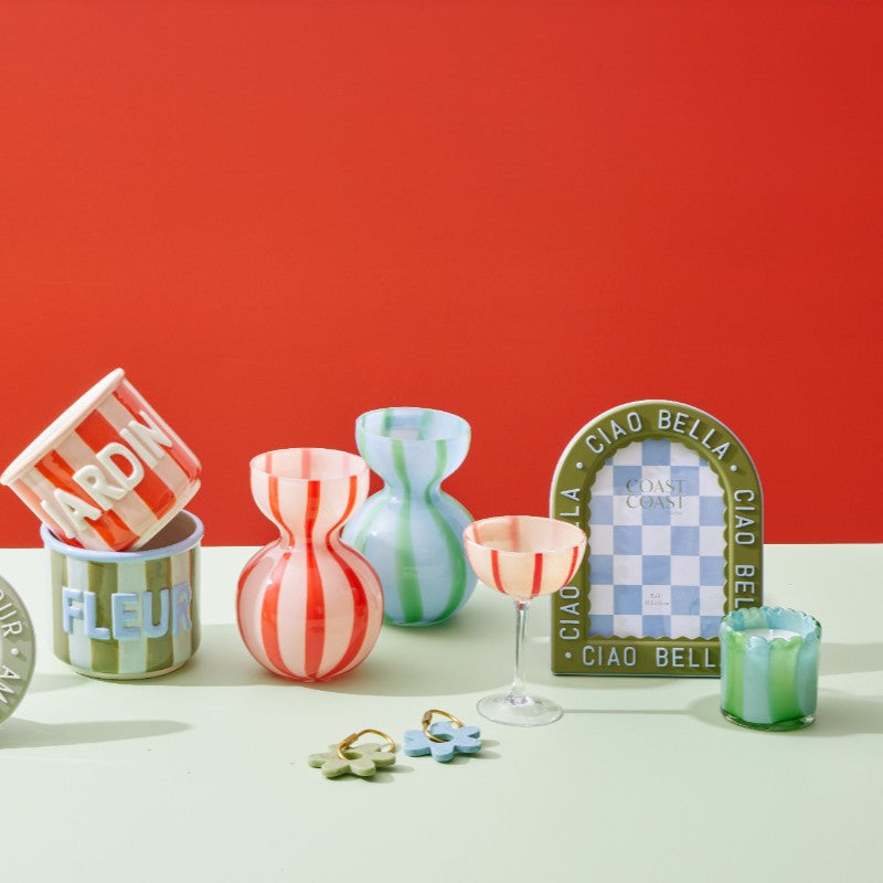 Bobbi Glass Vase Sky/Emerald