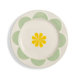 Folk Plate Pale Green Rim