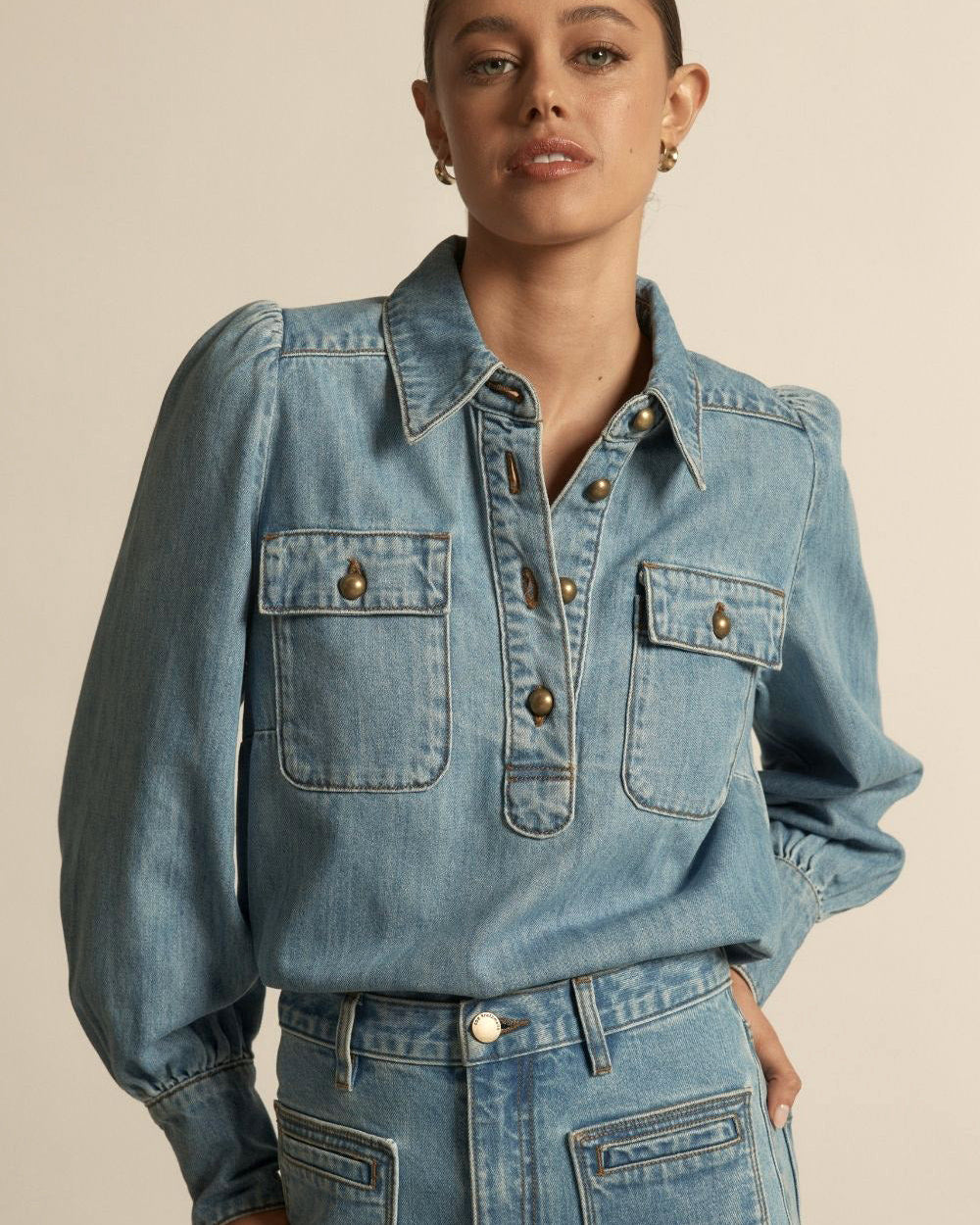 Resonate Top Light Washed Denim