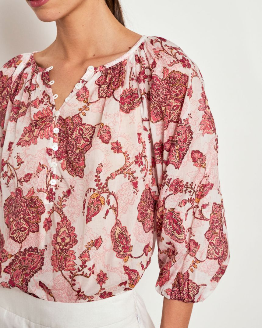 Vow Top Rose Paisley