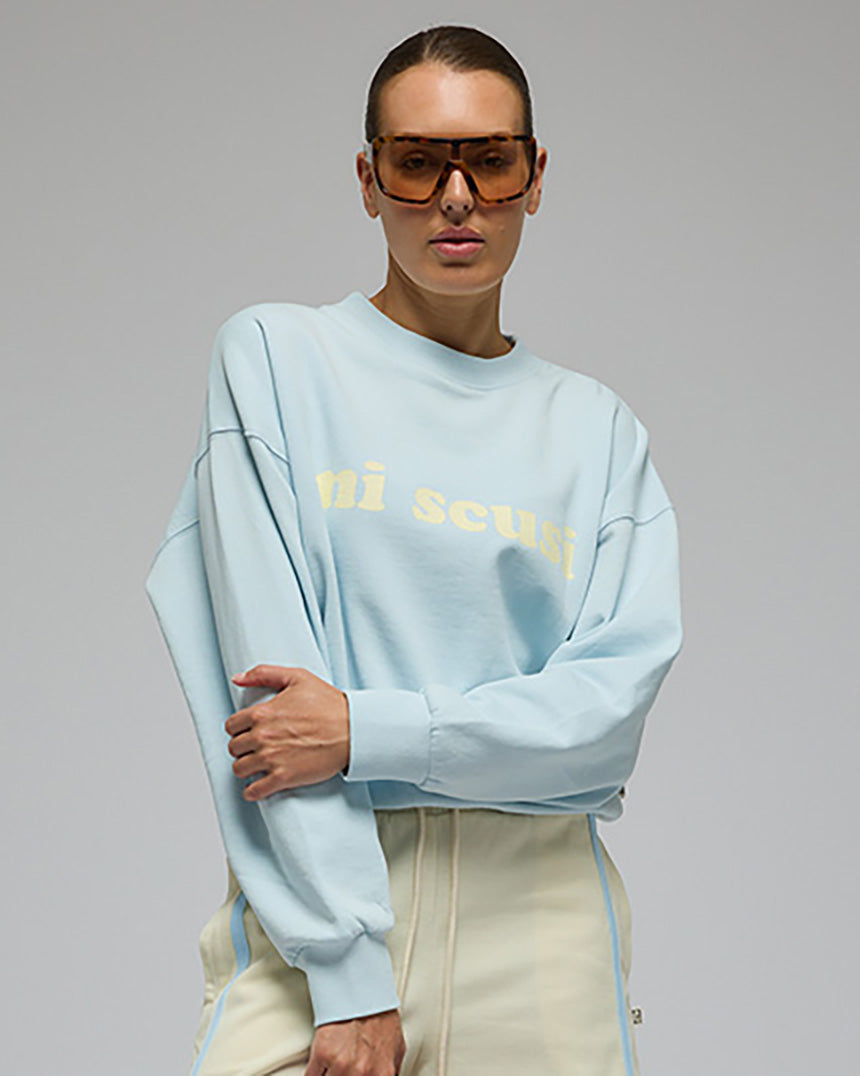 Mi Scusi Sweatshirt Washed Glacier