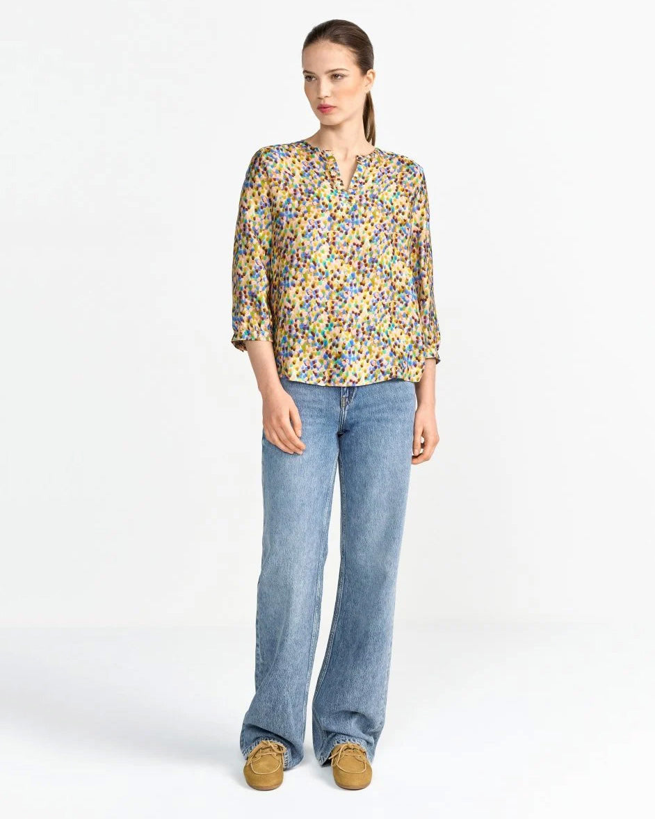 Ruby Glow Printed Blouse