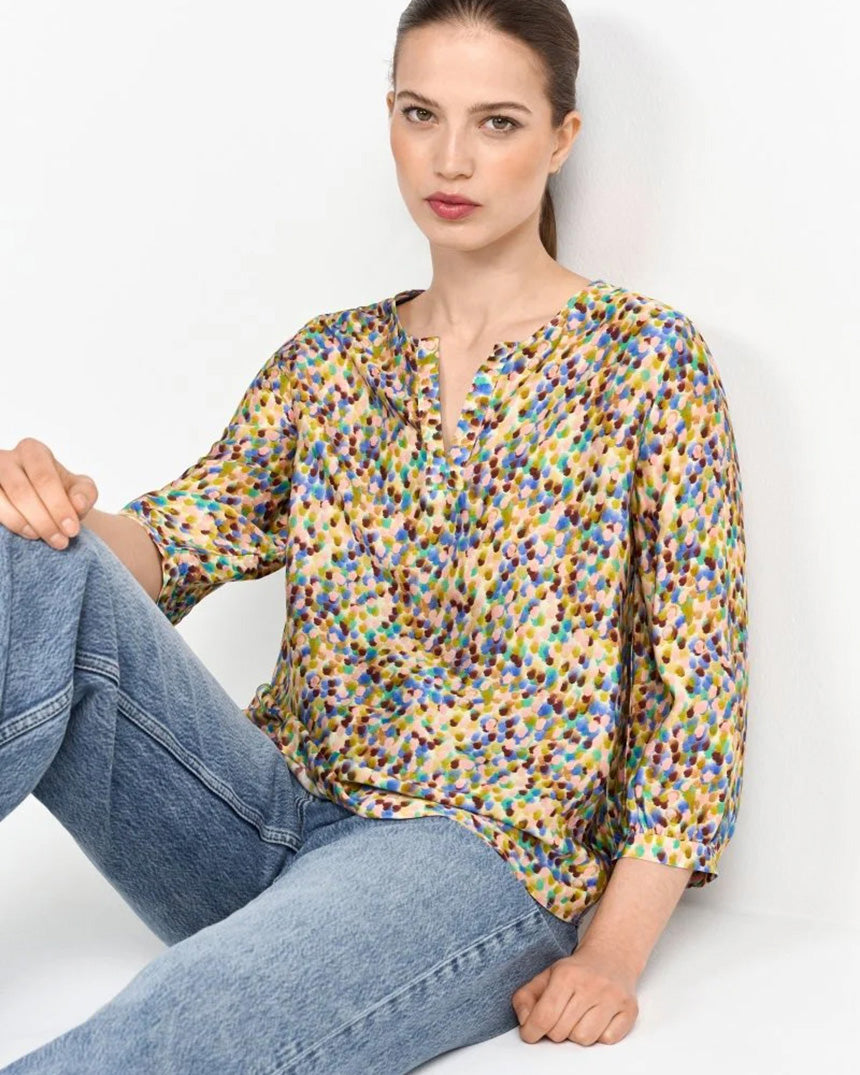 Ruby Glow Printed Blouse
