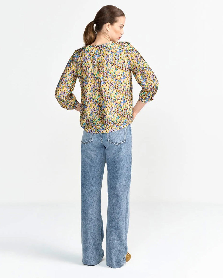 Ruby Glow Printed Blouse