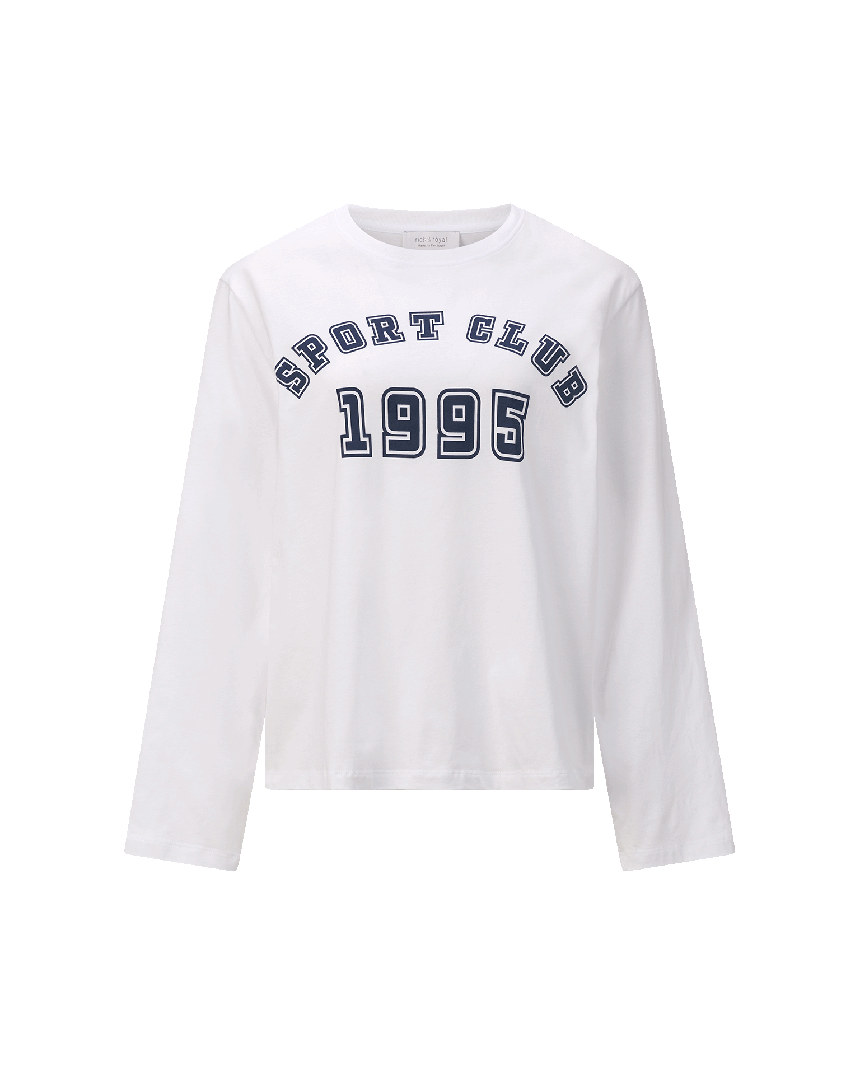 Longsleeve Sport Club Print Tee White