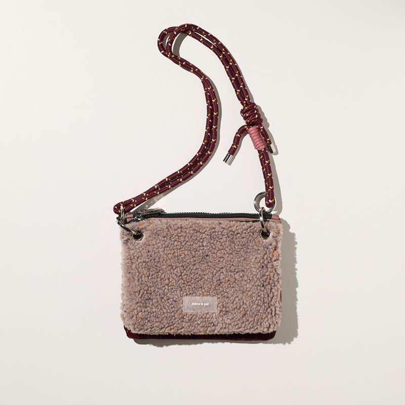 Square 3 Pouch Bag Pink Dot