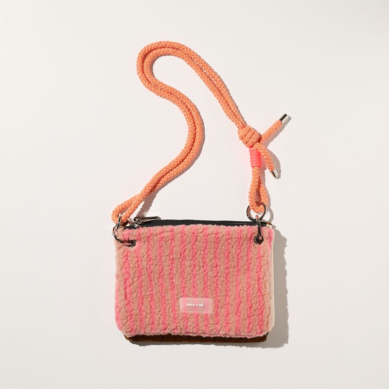 Square 3 Pouch Bag Pink Stripe