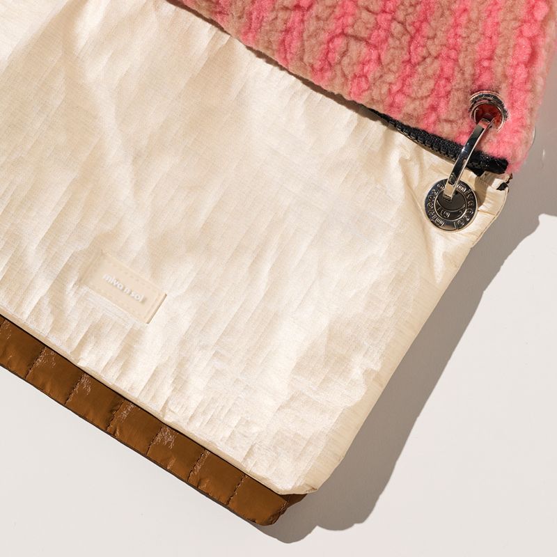Square 3 Pouch Bag Pink Stripe