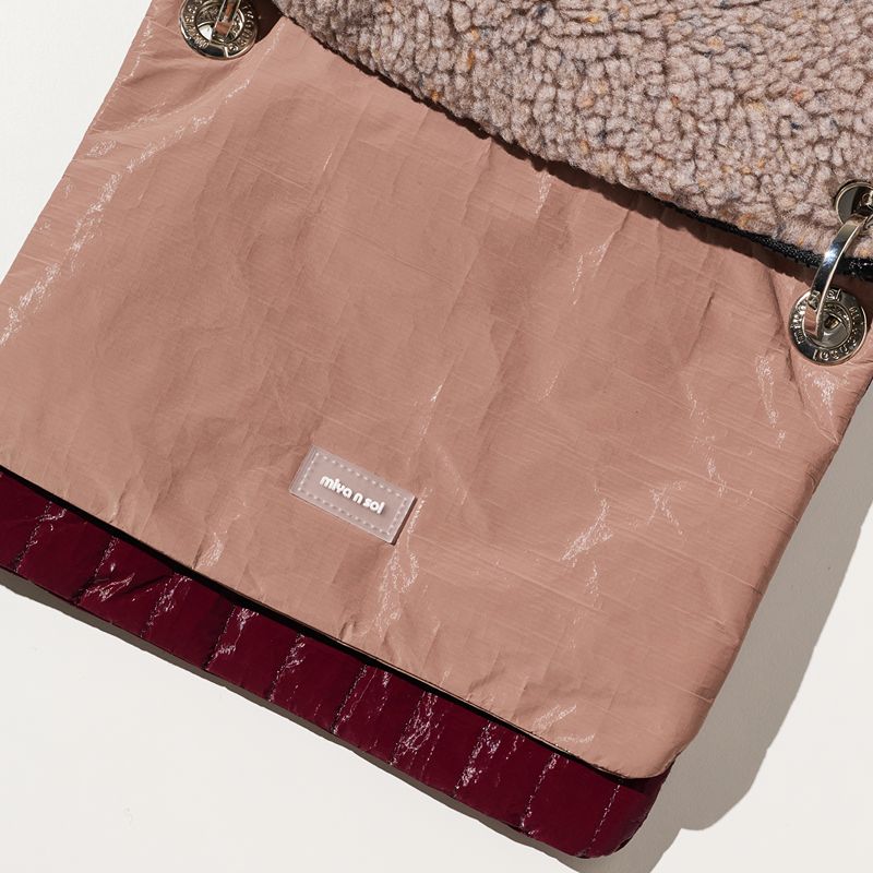 Square 3 Pouch Bag Pink Dot