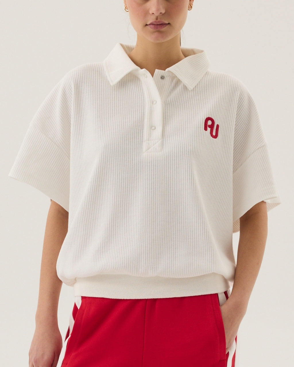 AJ Waffle Short Sleeve Sweatshirt Snow