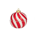 Merry Candle Ceramic Bauble Red/White