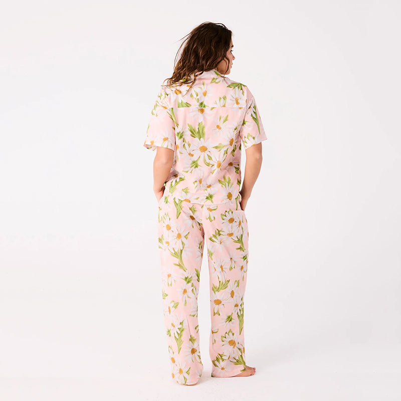 Sweet Daisy Cotton Short Sleeve Shirt & Pant Pyjamas