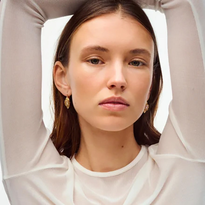 Talisman Rhinestone Set Earrings Gold