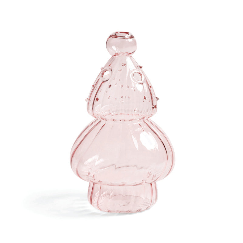 Pine Tree Glass Vase Pink