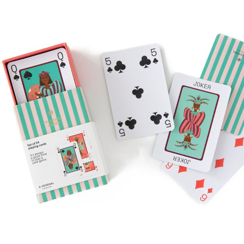 Playing Cards Green Stripe