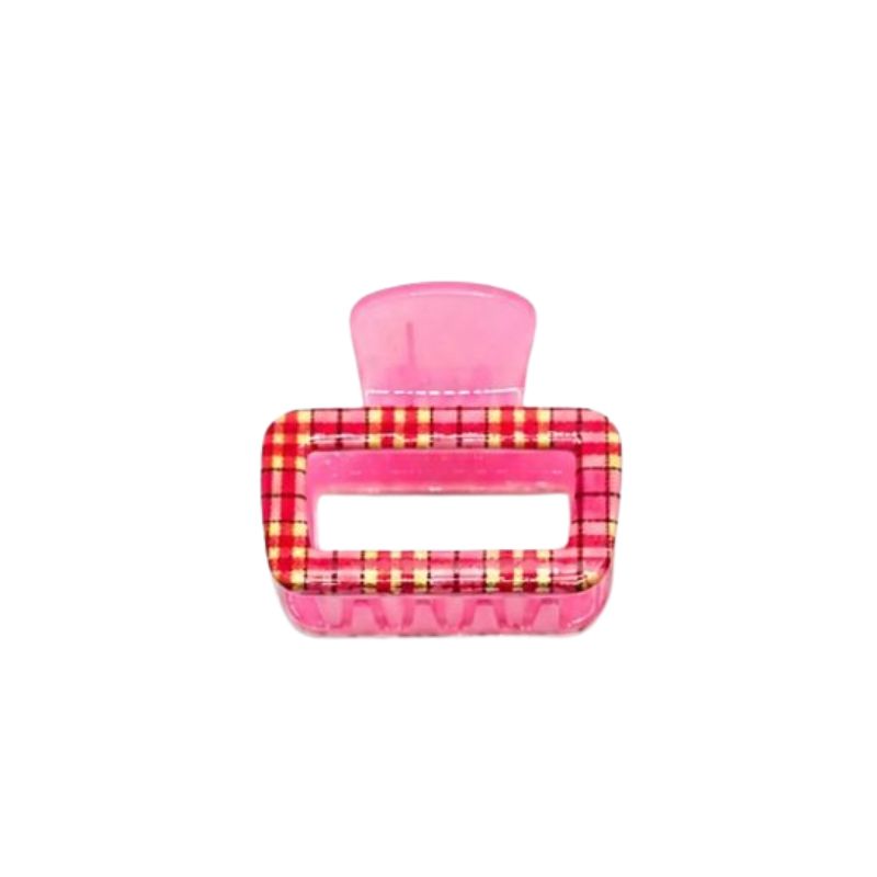 Tartan Hair Claw Red