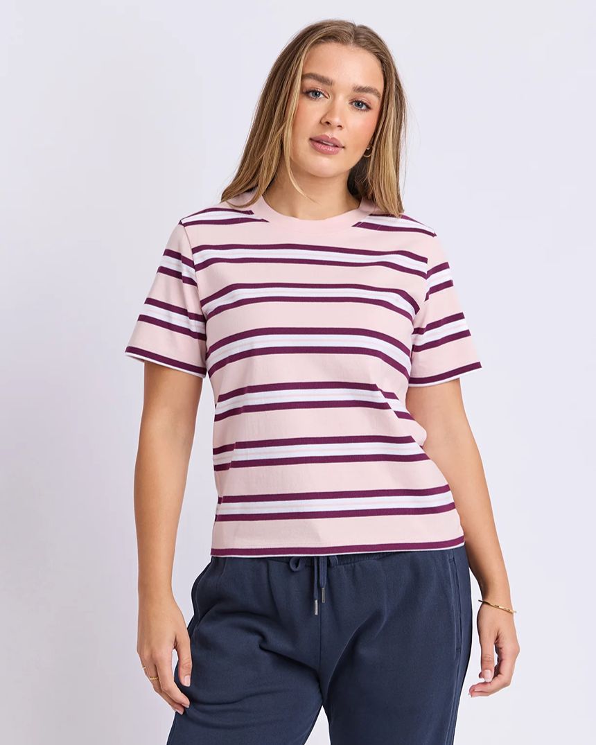 Pure Stripe Tee Pink