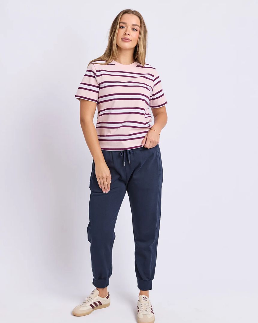 Pure Stripe Tee Pink